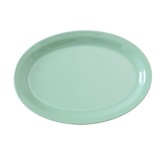 图片 NS-515G Nessico 13 1/4" X 9 1/2" 椭圆形盘带窄边绿色