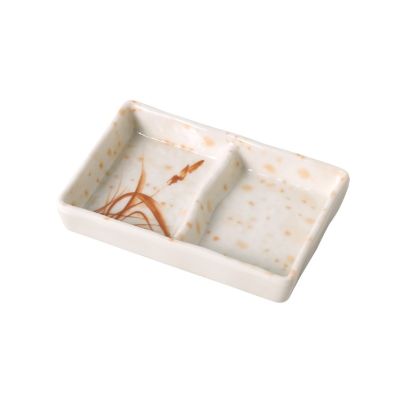 图片 OR-4031 Orchis 5 3/4" X 2 3/4" 两个分开的酱盘，-个 2 盎司