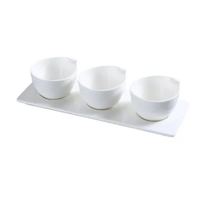图片 PS-722 Piscataway 三个 3 英寸杯子，带 10 1/2 英寸 X 3 1/2 英寸托盘，-个 4 盎司