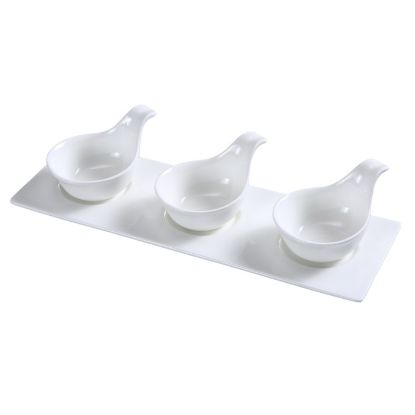 图片 PS-723 Piscataway 三个 3 1/4" 勺子，带 13 1/2" X 4 1/2" 托盘，-个 4 盎司