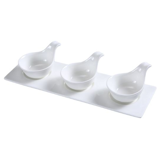 图片 PS-723 Piscataway 三个 3 1/4" 勺子，带 13 1/2" X 4 1/2" 托盘，-个 4 盎司