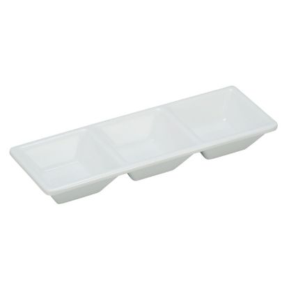 图片 RM-064 罗马 7 1/2″ X 2 1/2″ 3 隔间甜点盘，-个 1 盎司