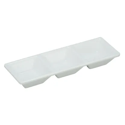 图片 RM-064 罗马 7 1/2″ X 2 1/2″ 3 隔间甜点盘，-个 1 盎司