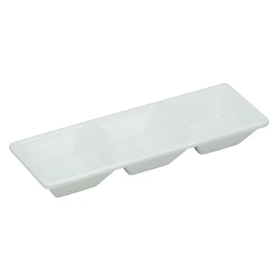 图片 RM-064 罗马 7 1/2″ X 2 1/2″ 3 隔间甜点盘，-个 1 盎司