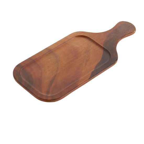 图片 WD-1216 木托盘 15 3/4" X 7" 带手柄长方形托盘