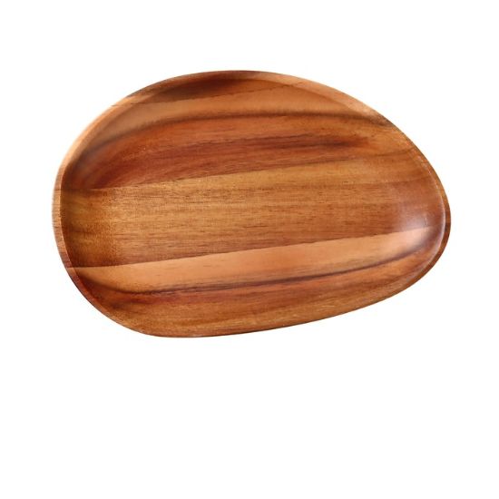 图片 WS-408 竹木 8 1/4″ X 5 3/4″ X 3/4″ 椭圆形相思木托盘