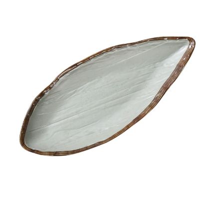 图片 YO-2112 Yoto 12″ X 5 1/8″ X 1 1/2″ 椭圆形带脚展示盘