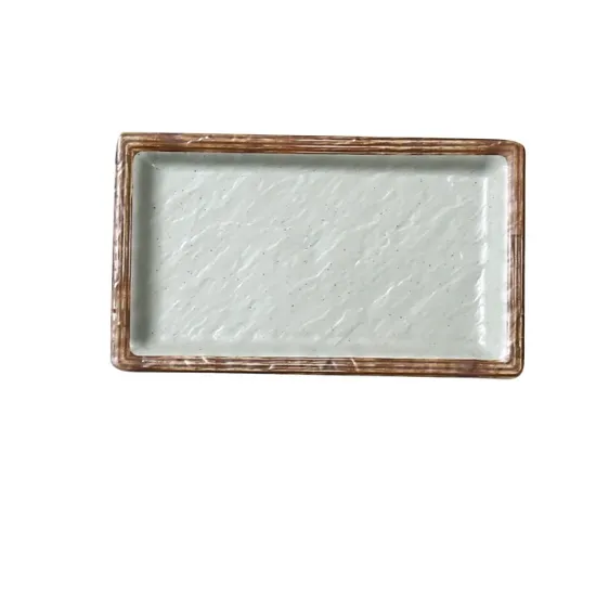 图片 YO-3006 Yoto 6 1/2″ X 3 3/4″ X 3/4″ 深长方形寿司盘