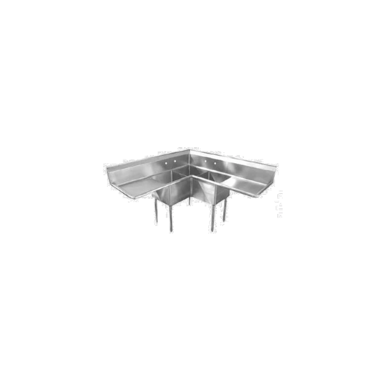 图片 Serv-Ware，E3CWP18182-24-C，水槽，角落，隔间 (E3CWP18182-24-V)